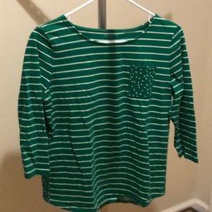 Adorable talbots cotton top. stripes and dots!